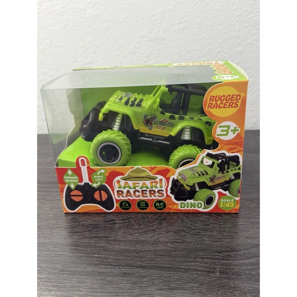NEW Rugged Racers Safari Racers RC 1:43 Scale Dino Jeep Truck Green